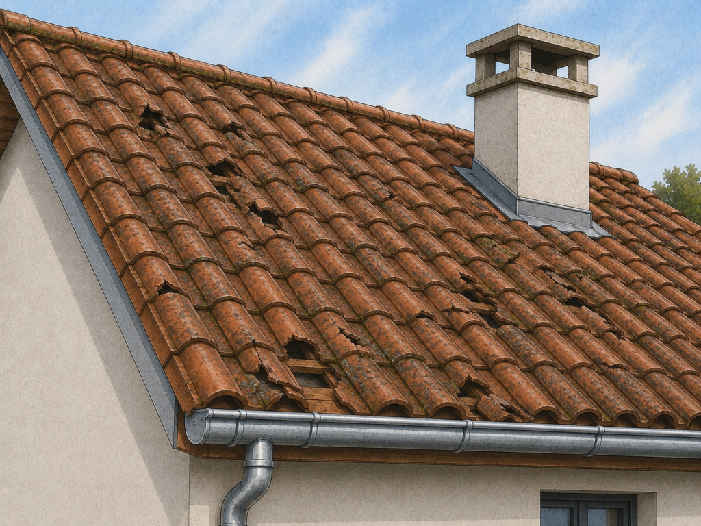 Remplacement de tuiles par un couvreur des Yvelines 78